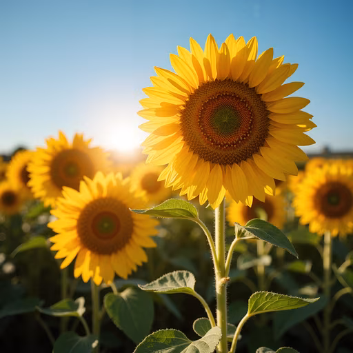 Sunflower Field Illustration