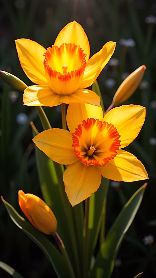 Sunlit Daffodils