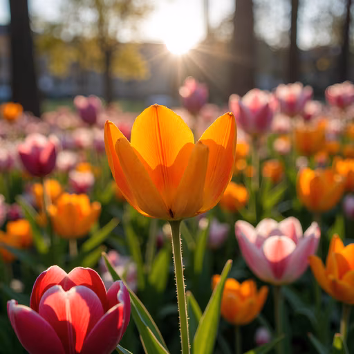 Sunlit Tulips