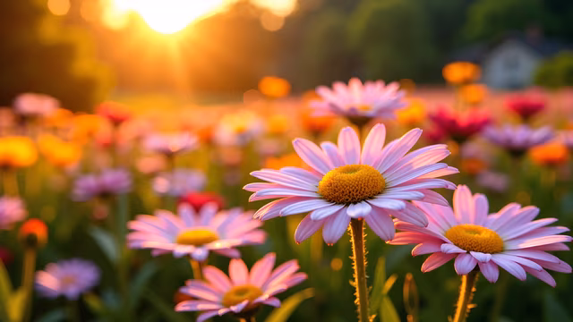 Sunset Daisy Field