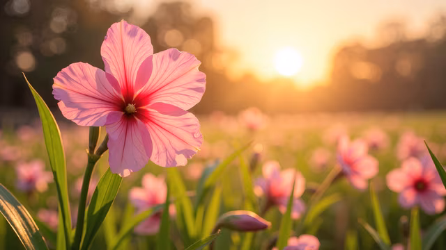 Sunset Flower Illustration