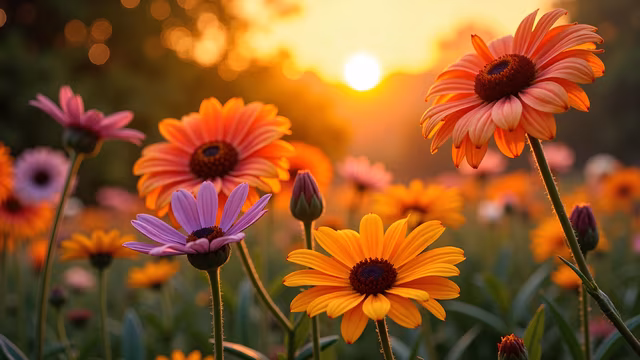 Sunset Flowers