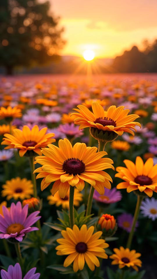 Sunset Flowers