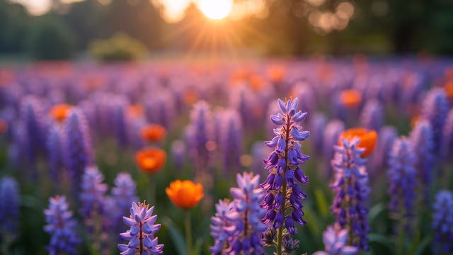 Sunset Lavender Field