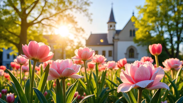 Tulip Field with Church