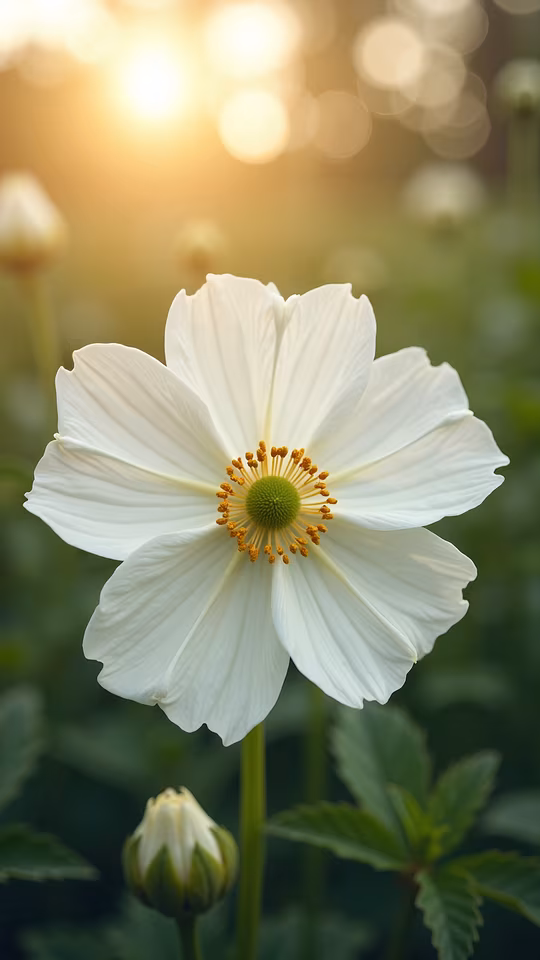 White Cosmos Flower Illustration