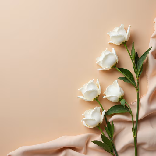 White Roses on Silk