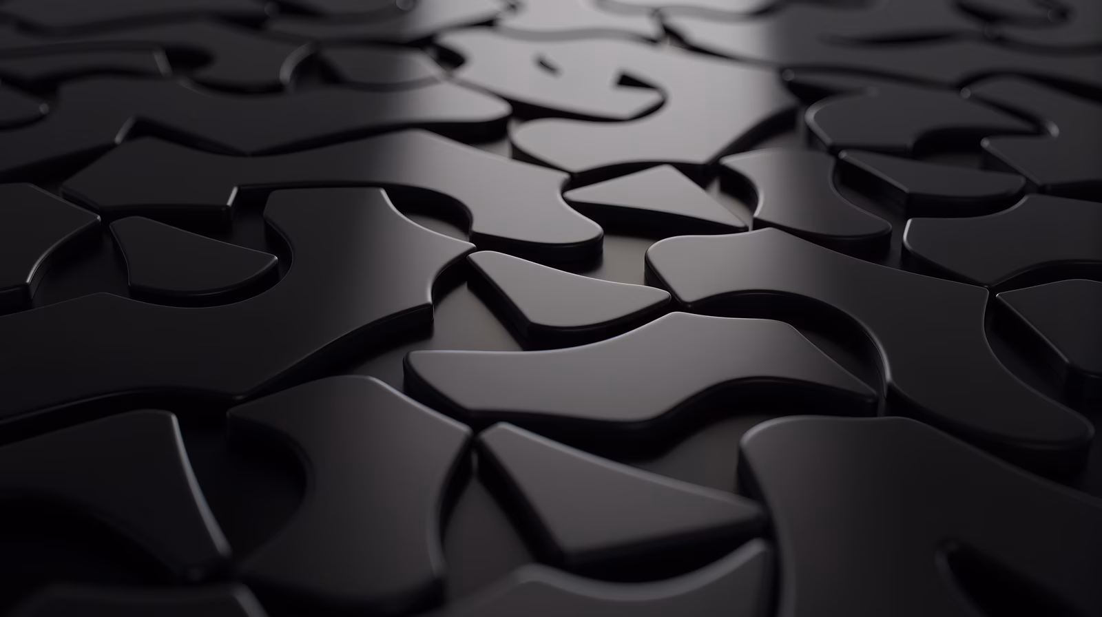 Monochrome abstract puzzle pieces creating depth and intrigue.