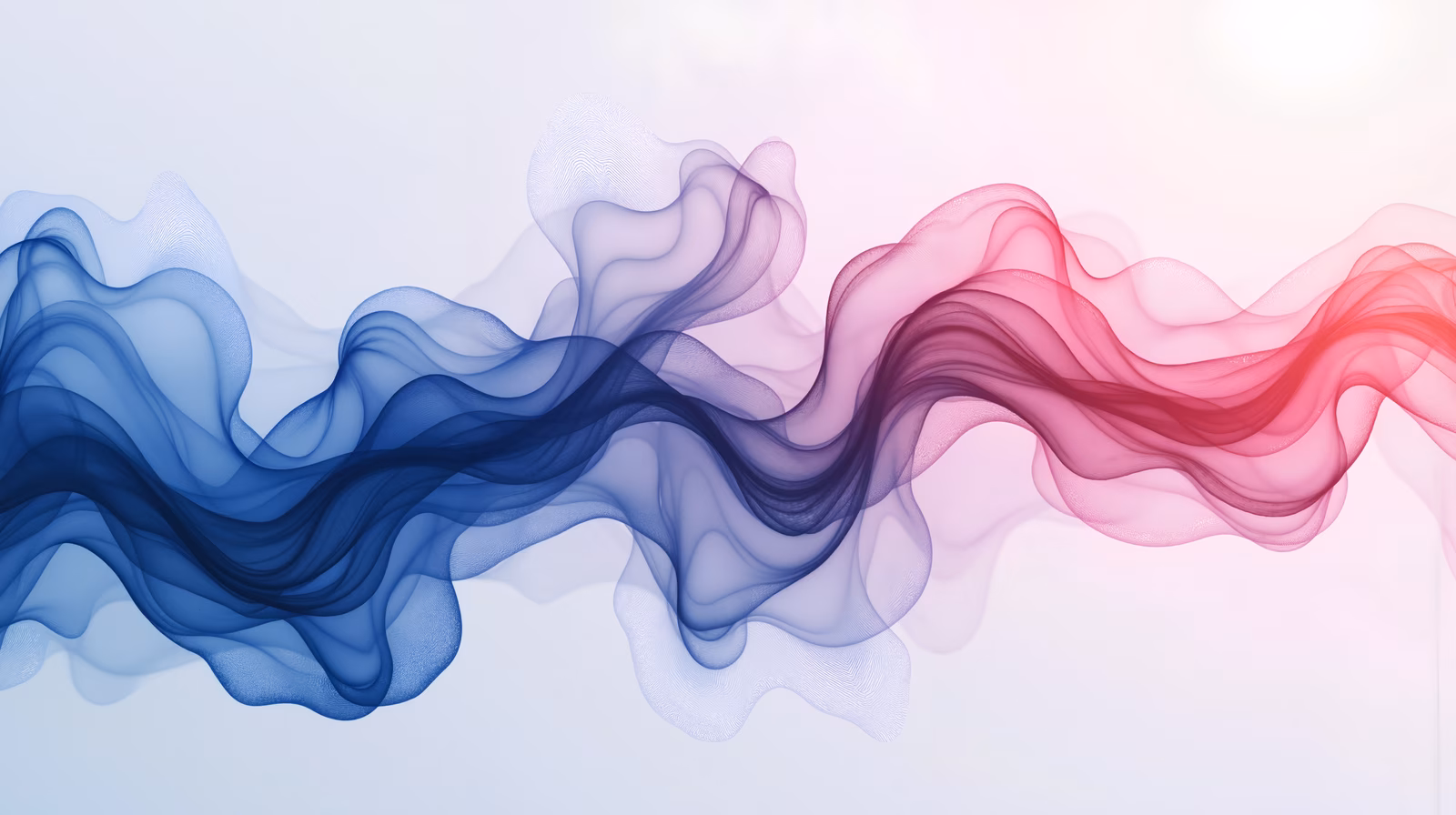 Delicate abstract waves in blue and red hues, creating a serene and fluid atmosphere.