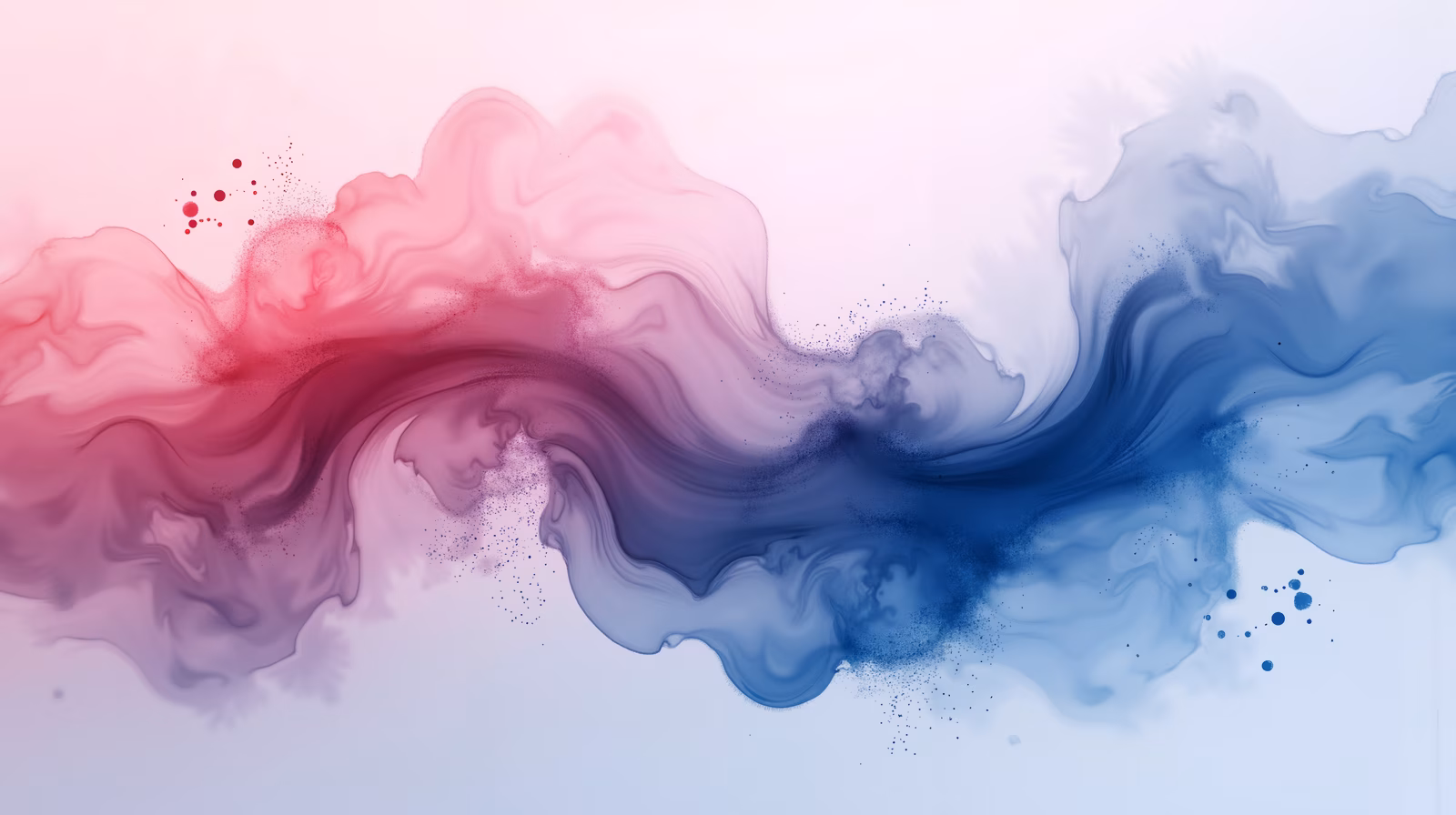 Abstract fluid motion in pastel colors, blending red and blue for a serene yet dynamic effect.