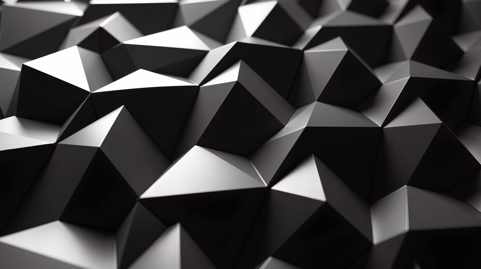 Abstract geometric polygons in black and white, creating a modern and sophisticated visual impact.