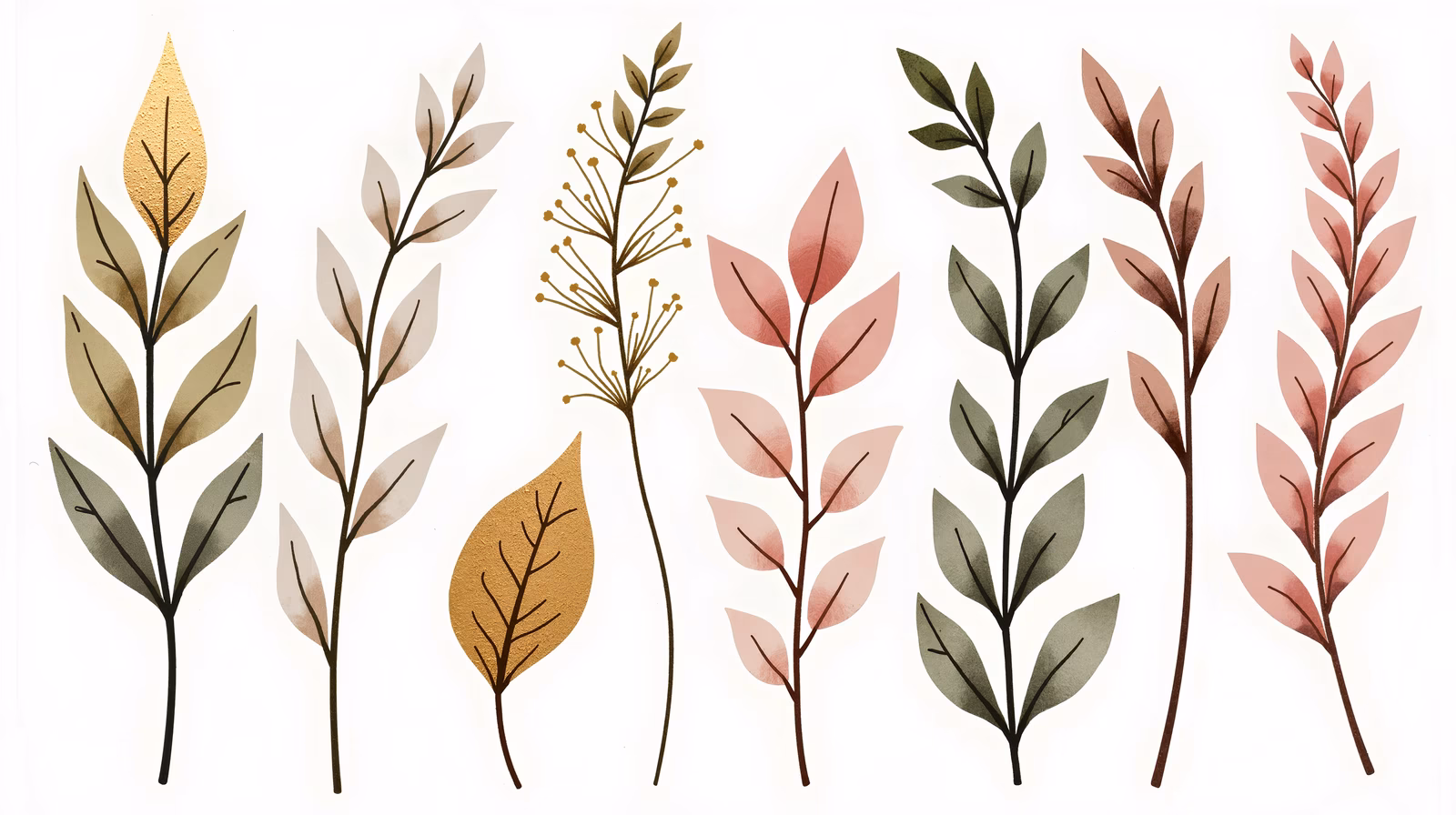 Delicate autumn leaves in warm tones, perfect for fall-themed decor.
