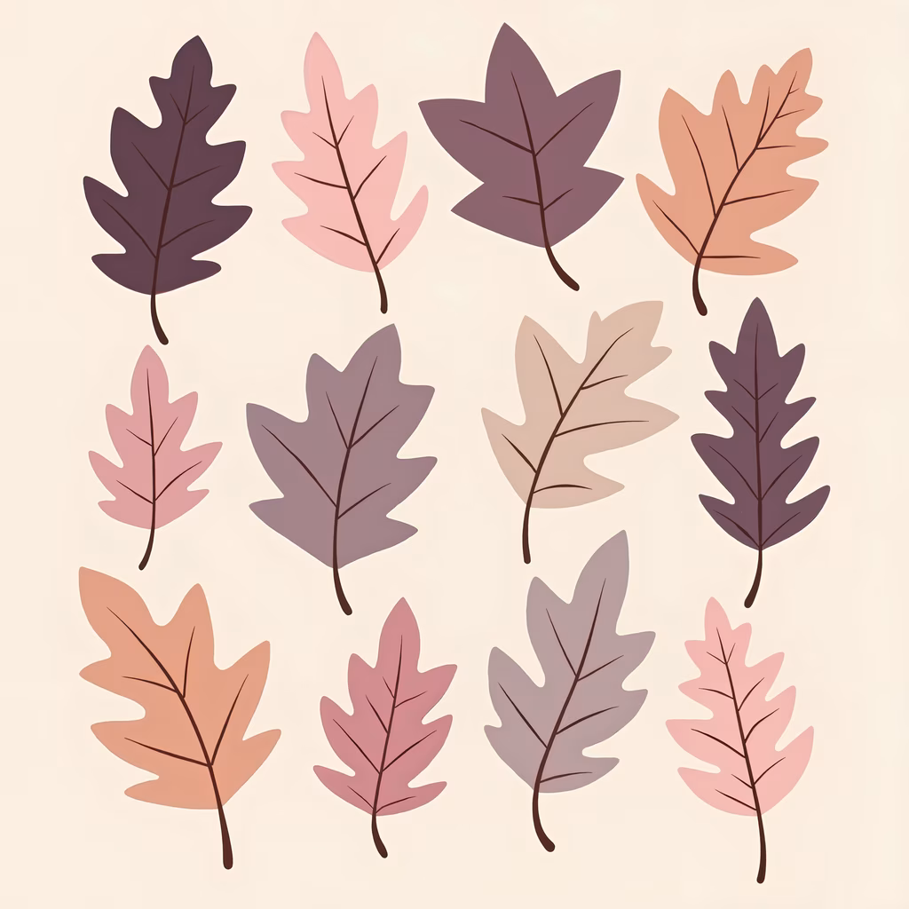 Soft pastel autumn leaves illustration | Seasonal art | Pastel tones | Autumn vibes
