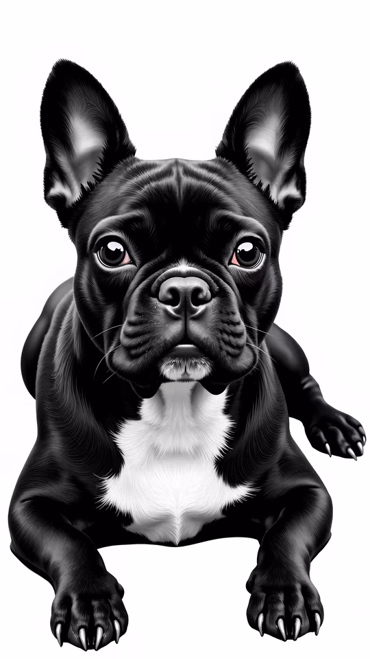 Black French Bulldog Illustration