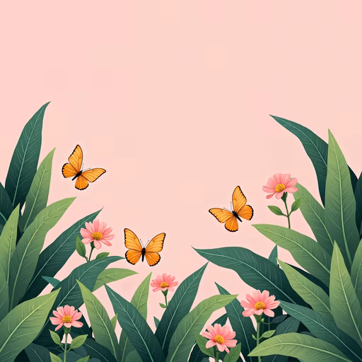 Butterfly Garden Illustration