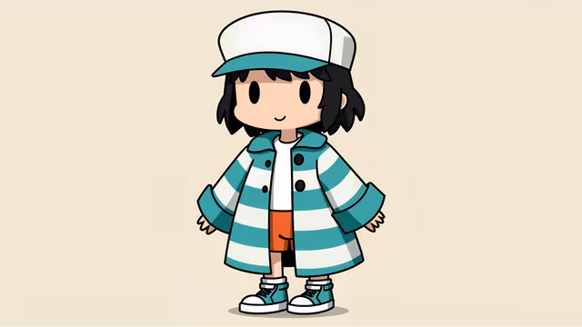 Cartoon Character in Striped Coat