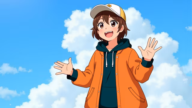 Cheerful Anime Character