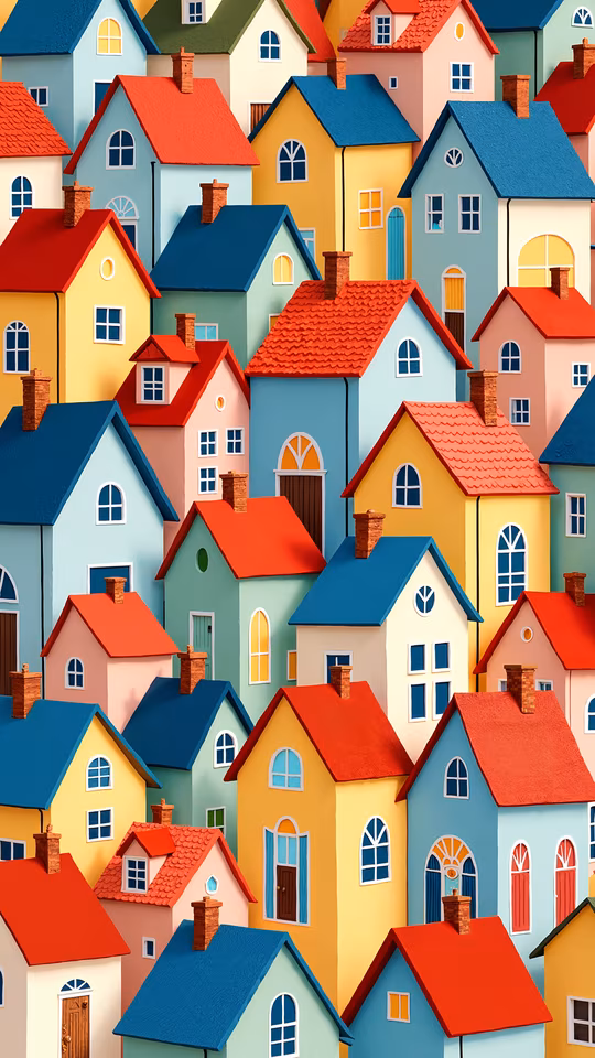 Colorful Village Illustration