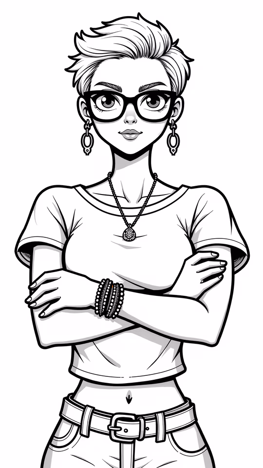 Confident Cartoon Girl