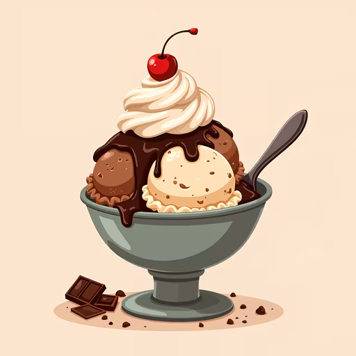 Delicious Sundae Illustration