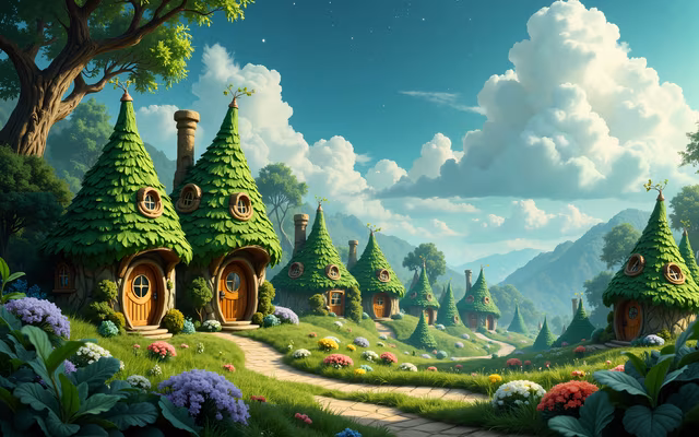 Enchanted Village Illustration