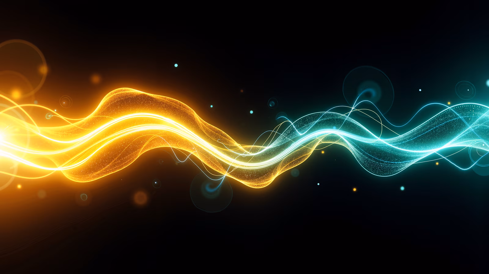 Vibrant, energetic waves in an abstract illustration.