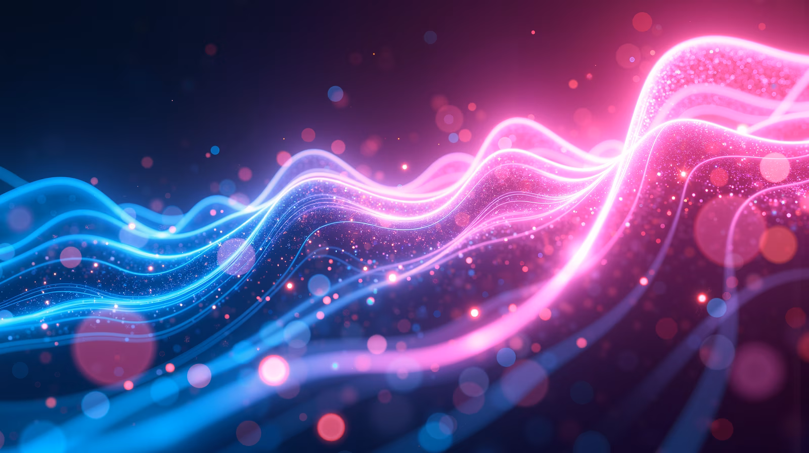 Vibrant, energetic waves in abstract art style.