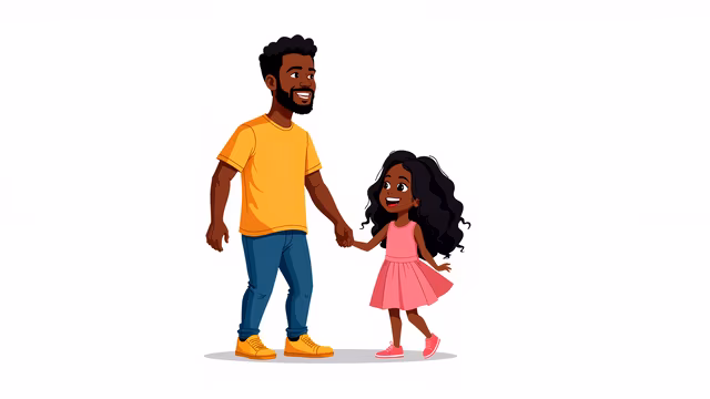 Father and Daughter Holding Hands