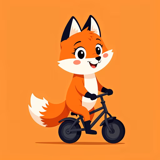 Fox Riding Bicycle