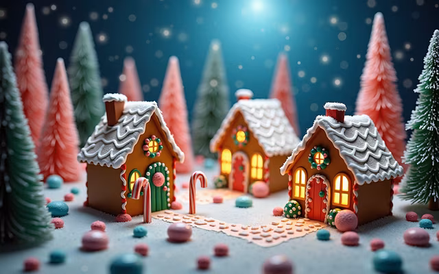 Gingerbread Village Illustration