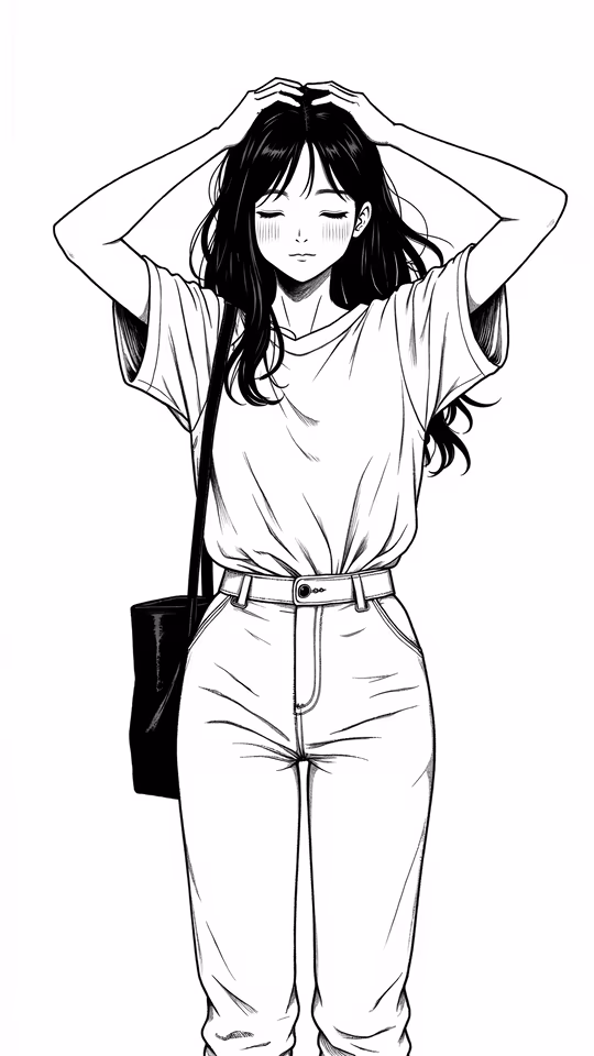 Girl Adjusting Hair