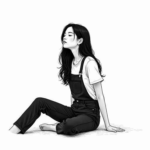 Girl Sitting on the Ground