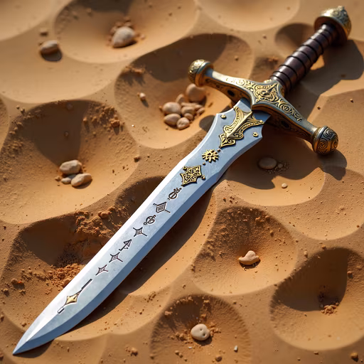 Golden Sword in Sand
