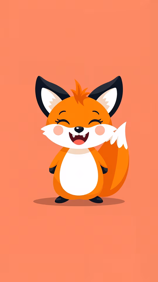 Happy Fox Illustration