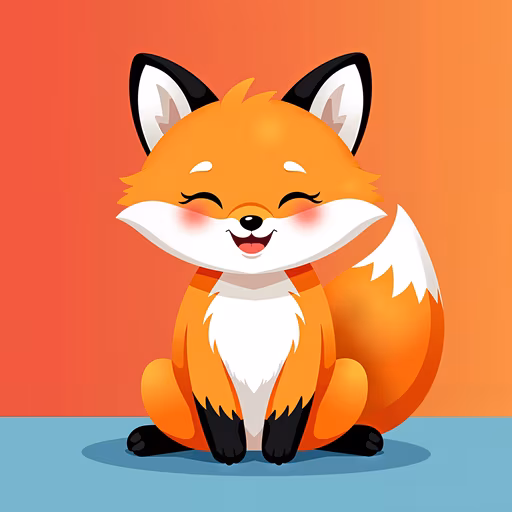 Happy Fox Illustration