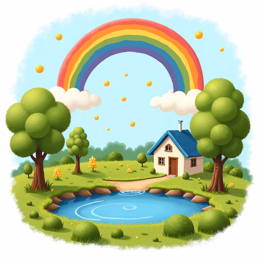 Rainbow Cottage Illustration