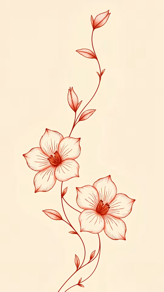 Red Floral Illustration