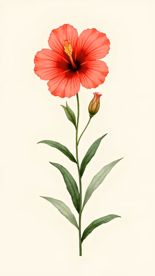 Red Hibiscus Illustration