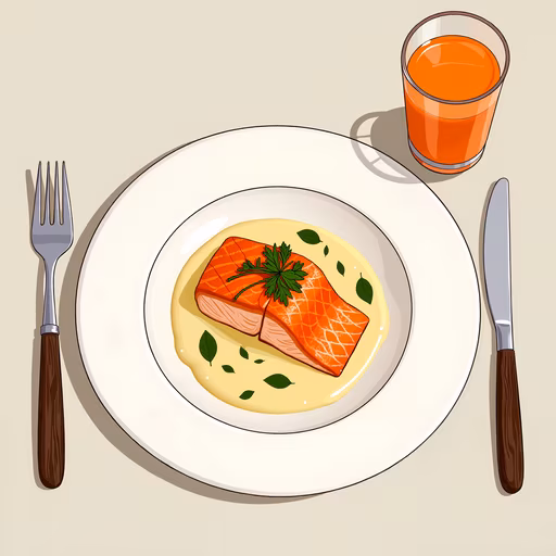 Salmon Dinner Illustration