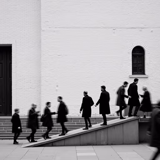 Silhouettes on Steps