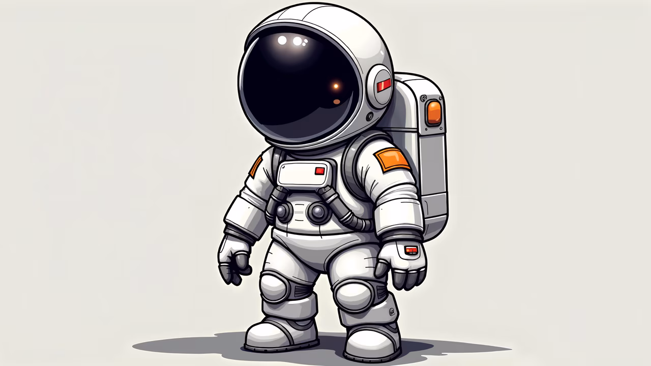 A cute astronaut in a detailed space suit, ready for adventure!
