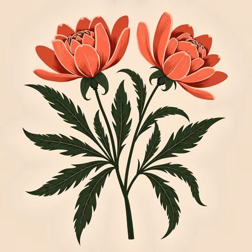 Vintage Red Peonies
