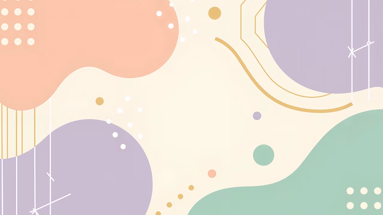 Soft pastel hues and geometric shapes create a serene abstract composition.