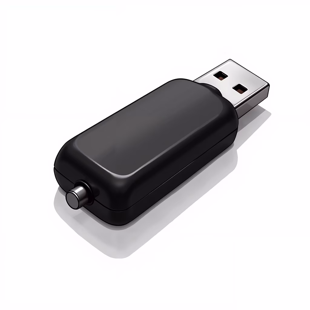 Minimalist USB drive illustration showcasing sleek design and functionality.