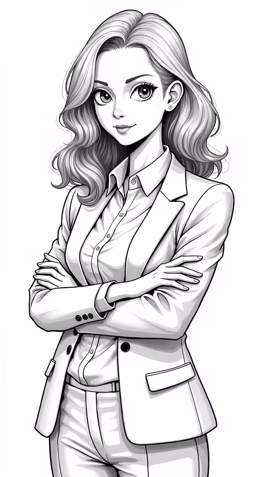 Confident Businesswoman Illustration