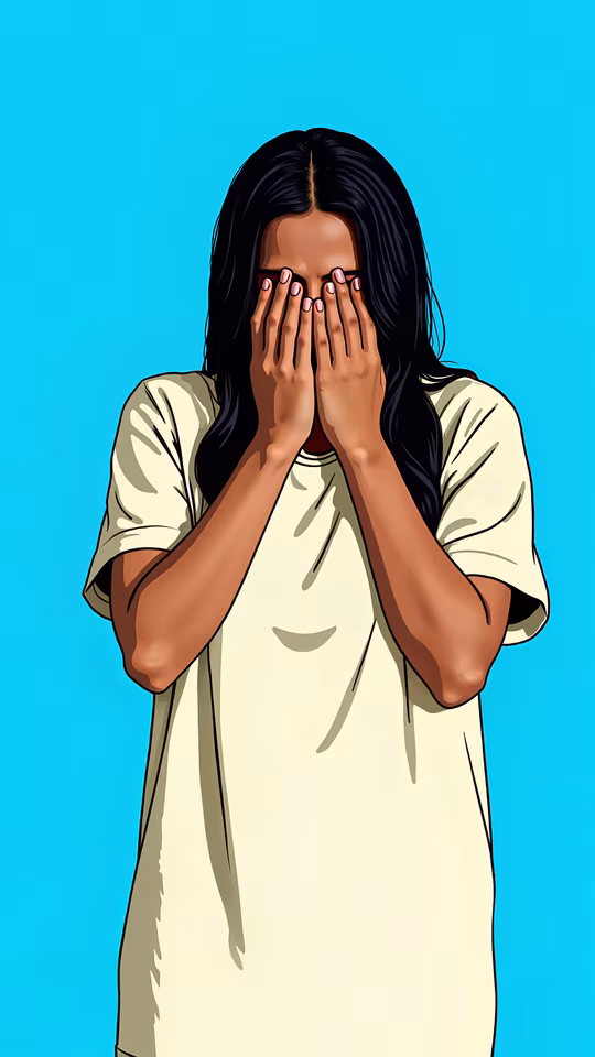 Covered Face Illustration