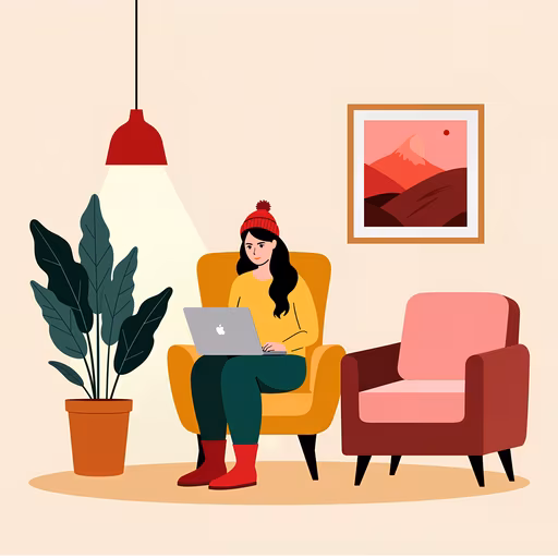Cozy Home Office Illustration