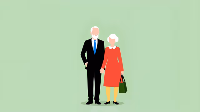 Elderly Couple Illustration