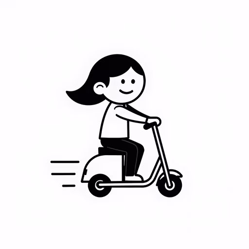 Girl Riding Scooter