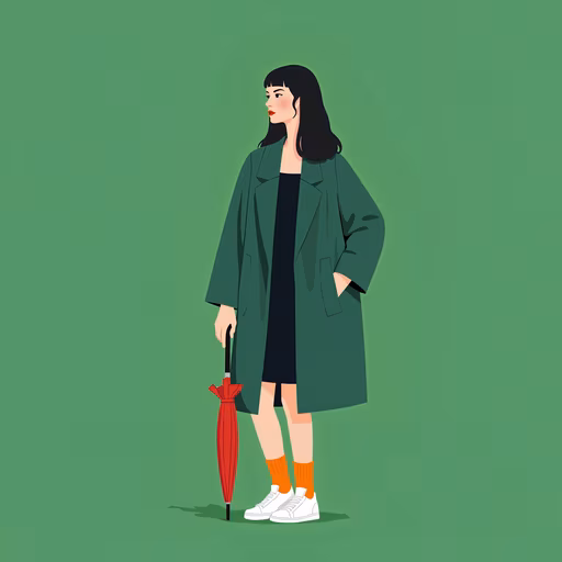 Green Coat Illustration